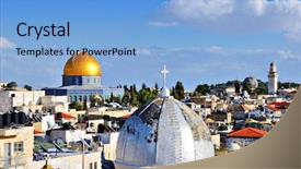  Presentation with jerusalem - Beautiful presentation design featuring islam christianity - skyline of the old city backdrop and a light blue colored foreground