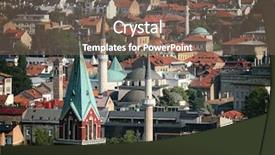  Presentation with bosnia old castle history - Beautiful slide set featuring islam christianity - towers of skyline sarajevo old backdrop and a violet colored foreground