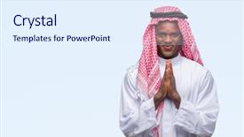  Presentation with arabic music arab man playing - Beautiful theme featuring islam christianity - young arabic african man wearing backdrop and a sky blue colored foreground