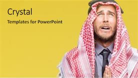  Presentation with arabic music arab man playing - Audience pleasing PPT theme consisting of islam christianity - young handsome arabian man backdrop and a yellow colored foreground