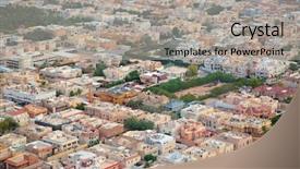  Presentation with saudi arabia - Presentation theme having islam economy - aerial view of downtown background and a light gray colored foreground