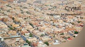  Presentation with saudi arabia - Beautiful theme featuring islam economy - aerial view of riyadh downtown backdrop and a mint green colored foreground