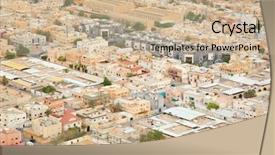  Presentation with saudi arabia - Amazing slide deck having islam economy - aerial view of riyadh downtown backdrop and a soft green colored foreground