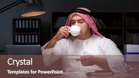  Presentation with buku bahasa arab - Beautiful slide set featuring islam free - arab businessman working late backdrop and a  colored foreground