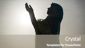  Presentation with arabic woman - PPT theme consisting of islam free - silhouette muslim arabic woman praying background and a gray colored foreground