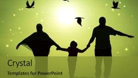  Presentation with family holding hands - Colorful theme enhanced with islam free - silhouette of happy family holding backdrop and a gold colored foreground