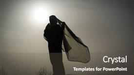  Presentation with sad woman silhouette - Colorful PPT layouts enhanced with islam free - silhouette of muslim woman backdrop and a  colored foreground