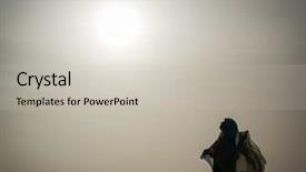  Presentation with sad woman silhouette - Slide deck consisting of islam free - silhouette of muslim woman background and a soft green colored foreground