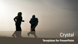  Presentation with two cute sisters playing - Amazing PPT theme having islam free - silhouette of two happy muslim backdrop and a gray colored foreground