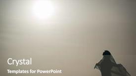  Presentation with sad woman silhouette - PPT theme consisting of islam free - silhouette of woman with her background and a gray colored foreground