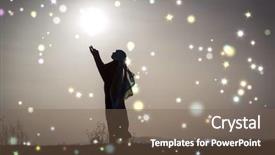  Presentation with praying hands - PPT layouts consisting of islam free - silhouette woman praying with her background and a violet colored foreground