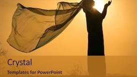  Presentation with islam - Audience pleasing PPT layouts consisting of islam free - woman with her hands up backdrop and a  colored foreground