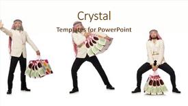  Presentation with islam - PPT theme featuring islam market - arab man with shopping bags background and a  colored foreground