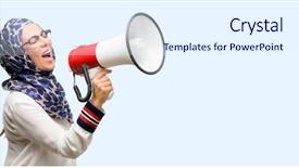  Presentation with islam anak muslim - Beautiful PPT theme featuring islam market - middle age muslim arab woman backdrop and a sky blue colored foreground