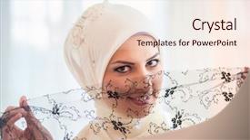  Presentation with black girl - Colorful slides enhanced with glitter light blue bokeh christmas night blurred black background backdrop and a ocean colored foreground