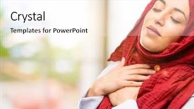  Presentation with islam - Presentation design with islam marriage - young arab woman wearing hijab background and a white colored foreground