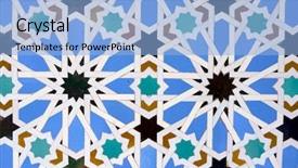  Presentation with ceramic - PPT layouts enhanced with islam pattern - closeup of a ceramic tile background and a light blue colored foreground