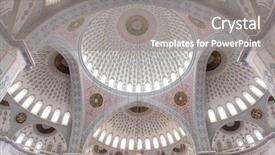 Presentation with few of them placed inside - Presentation theme having islam pattern - inside of kocatepe mosque background and a gray colored foreground