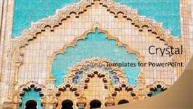  Presentation with ceramic tiles - Presentation theme consisting of islam pattern - moroccan ceramic tiles hassan ii background and a coral colored foreground