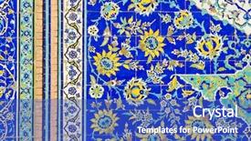  Presentation with floral - Presentation design enhanced with islam pattern - tiled background with oriental floral background and a teal colored foreground