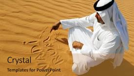  Presentation with arabic writing - Slide set enhanced with islam pattern - traditional arabic man writing background and a gold colored foreground