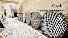  Presentation with moroccan - Colorful presentation theme enhanced with islam pattern - traditional moroccan tiles backdrop and a soft green colored foreground