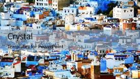 Presentation with morocco - PPT layouts consisting of islam plants - architectural detail in chefchaouen morocco background and a light blue colored foreground