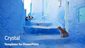  Presentation with morocco - Beautiful PPT theme featuring islam plants - chefchaouen in morocco backdrop and a teal colored foreground