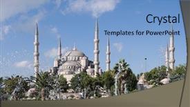  Presentation with mosque - Amazing slides having islam plants - fountain and sultan hamet mosque backdrop and a  colored foreground