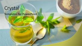  Presentation with blue mint - Cool new slide set with islam plants - green tea with mint moroccan backdrop and a  colored foreground