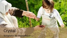  Presentation with baby tree - Beautiful slide deck featuring islam plants - middle eastern muslim mother playing backdrop and a  colored foreground