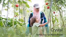  Presentation with young child brain development - Amazing presentation having islam plants - young arabian muslim girl backdrop and a  colored foreground