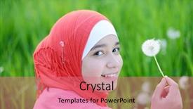  Presentation with teenage girl - PPT layouts enhanced with islamic culture - arabic teenage girl in green background and a  colored foreground