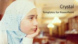  Presentation with muslim - Cool new slide set with islamic culture - authentic muslim arabic girl backdrop and a lemonade colored foreground