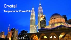  Presentation with islamic culture - Audience pleasing presentation design consisting of islamic culture - famous asy-syakirin mosque with petronas backdrop and a cobalt blue colored foreground
