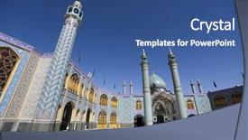  Presentation with islamic culture - Amazing PPT theme having islamic culture - mosque in iran backdrop and a ocean colored foreground