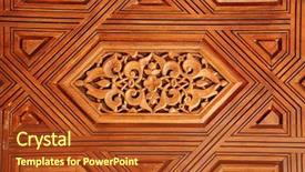 Presentation with ornament - Colorful PPT theme enhanced with islamic decorations - detail of antique carved wooden backdrop and a crimson colored foreground
