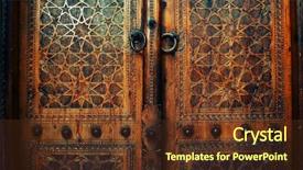  Presentation with mosque - Presentation theme having islamic decorations - grungy oriental texture background and a tawny brown colored foreground