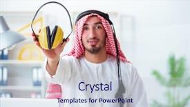  Presentation with project - PPT layouts with islamic engineering - arab engineer working on new background and a  colored foreground