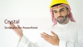  Presentation with arabic tema - Colorful theme enhanced with islamic engineering - arabic young architect posing backdrop and a lemonade colored foreground