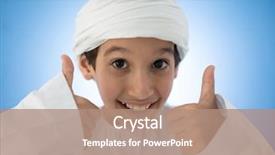  Presentation with kid happy birthday - Audience pleasing PPT theme consisting of islamic fashion - happy arabic kid posing backdrop and a  colored foreground