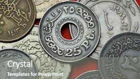 Presentation with islamic finance - Colorful slides enhanced with islamic finance background - coins of egypt egyptian 25 backdrop and a gray colored foreground