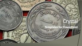  Presentation with islamic finance - Cool new theme with islamic finance background - coins of jordan jordanian 100 backdrop and a gray colored foreground