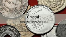  Presentation with islamic finance - PPT theme featuring islamic finance background - coins of jordan jordanian 10 background and a light gray colored foreground