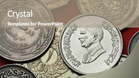  Presentation with islamic finance - Cool new slides with islamic finance background - coins of jordan king hussein backdrop and a gray colored foreground