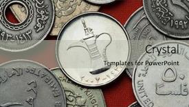  Presentation with islamic finance - PPT layouts with islamic finance background - coins of the united arab background and a light gray colored foreground