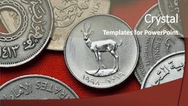  Presentation with islamic finance - Theme enhanced with islamic finance background - coins of the united arab background and a gray colored foreground