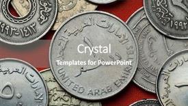  Presentation with islamic finance - Audience pleasing PPT theme consisting of islamic finance background - coins of the united arab backdrop and a gray colored foreground