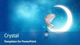  Presentation with eid mubarak - Slide set enhanced with islamic greeting eid mubarak cards background and a ocean colored foreground