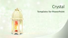  Presentation with eid mubarak - PPT theme featuring islamic greeting eid mubarak cards background and a cream colored foreground